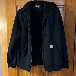Carhartt Black Fleece-Lined Hooded Jacket